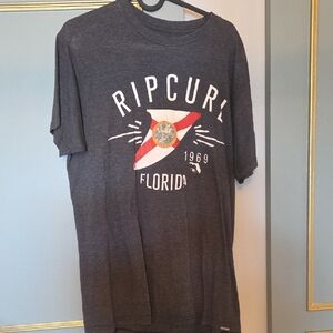 Rip Curl Gray Short Sleeve Tee with Logo Design